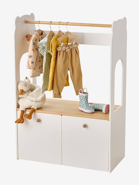 Kapstok en bureau kind 2 in 1 Ourson wit - vertbaudet enfant 