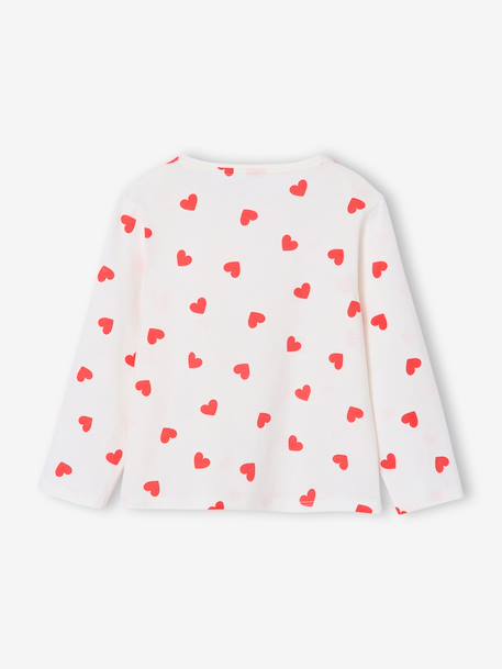 Set van 3 BASICS meisjesshirts met lange mouwen antraciet+ecru+grijsblauw+indigoblauw+koraal+zachtpaars - vertbaudet enfant 