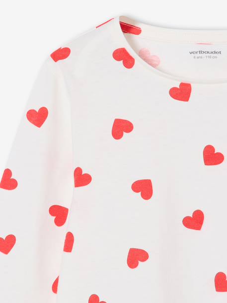 Set van 3 BASICS meisjesshirts met lange mouwen antraciet+ecru+grijsblauw+indigoblauw+koraal+zachtpaars - vertbaudet enfant 
