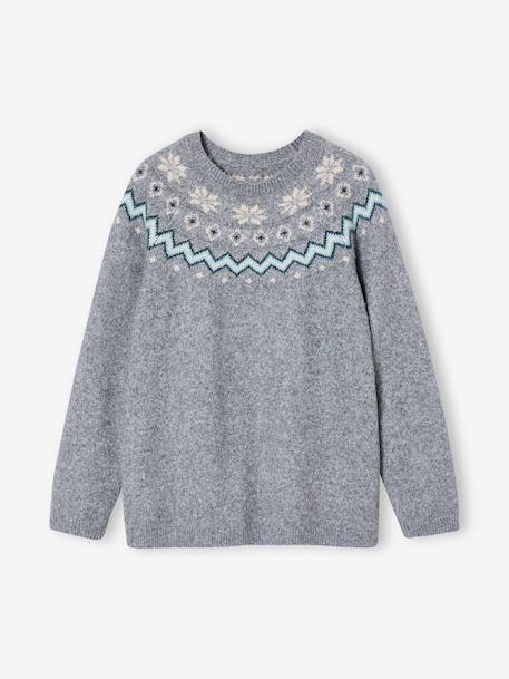 Pull mixte adulte noël capsule famille gris chiné - vertbaudet enfant 