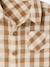 Hemd babyjongen katoengaas beige, geruit - vertbaudet enfant 