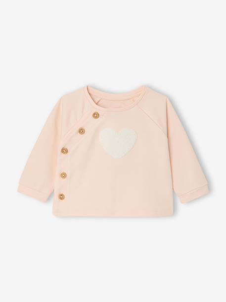 Ensemble bébé sweat et pantalon écru+rose pâle - vertbaudet enfant 