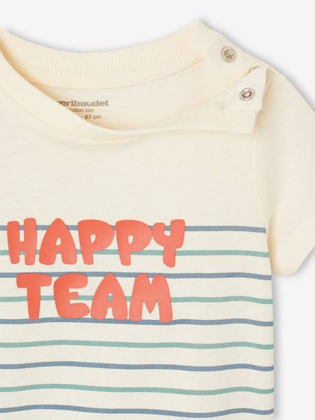 T-shirt bébé garçon en coton bio écru - vertbaudet enfant 