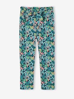 -Pantalon fluide imprimé fleurs fille