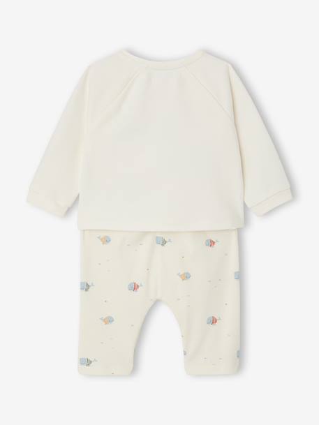 Babyset sweater en broek ecru+lichtroze - vertbaudet enfant 