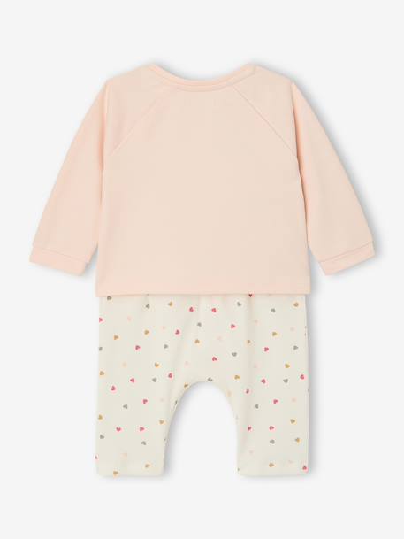 Babyset sweater en broek ecru+lichtroze - vertbaudet enfant 