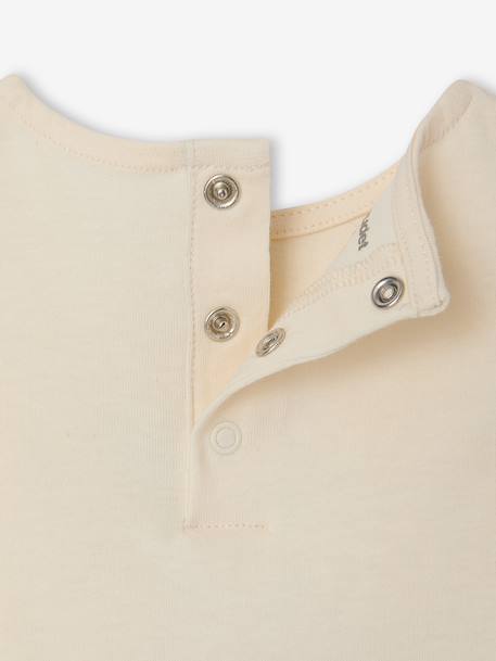 T-shirt babymeisje met fantasiepatroon van biologisch katoen ecru - vertbaudet enfant 