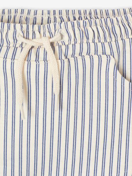 Lot 2 bermudas bébé garçon en molleton rayé bleu - vertbaudet enfant 