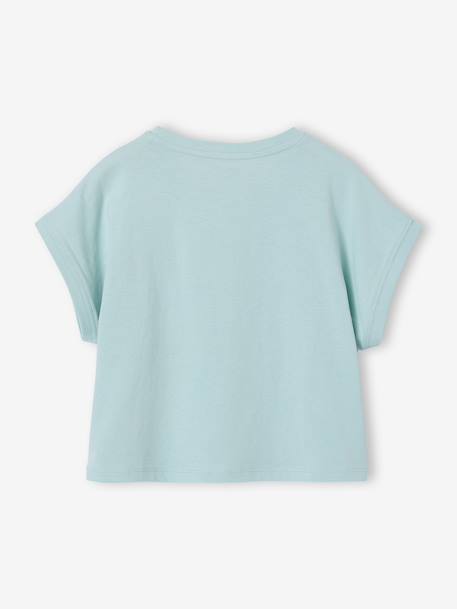 T-shirt fille motifs sequins écru+lilas+vert d'eau - vertbaudet enfant 