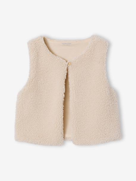 Ensemble fille robe et gilet sherpa écru - vertbaudet enfant 