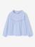Tee-shirt blouse fille détail broderie anglaise manches longues bleu pâle+écru+marine+mauve+vert foncé - vertbaudet enfant 