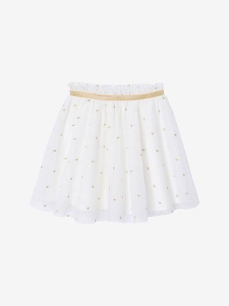 Jupe fille en tulle broderie lurex blanc - vertbaudet enfant 
