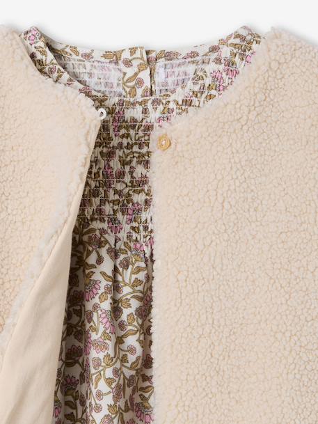 Ensemble fille robe et gilet sherpa écru - vertbaudet enfant 