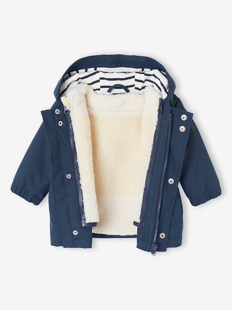 Regenjas 3 in 1 baby jongen oceaanblauw - vertbaudet enfant 