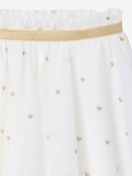 Meisjesrok van tule met lurexborduursel wit - vertbaudet enfant 