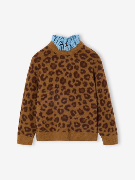 Pull fille léopard capsule famille marron - vertbaudet enfant 