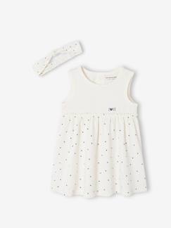 -Robe bébé naissance et bandeau assorti 