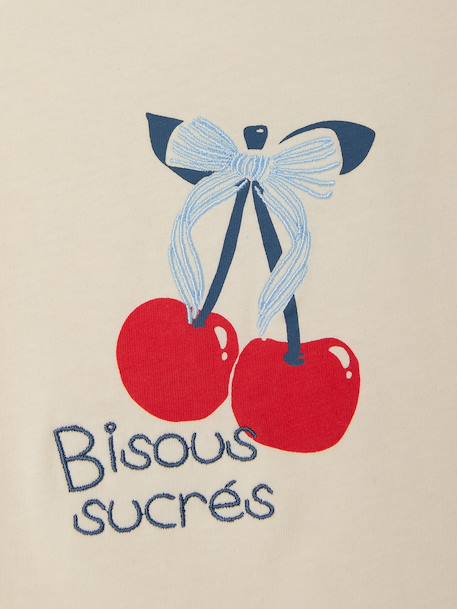 T-shirt babymeisje met fantasiepatroon van biologisch katoen ecru - vertbaudet enfant 