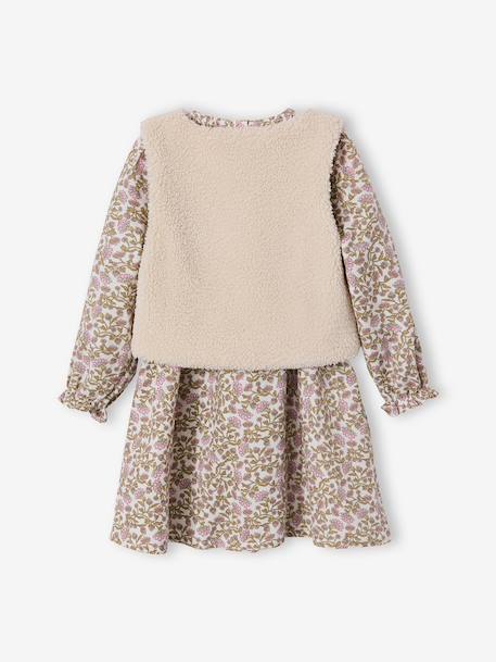 Ensemble fille robe et gilet sherpa écru - vertbaudet enfant 