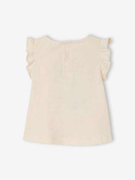 T-shirt babymeisje met fantasiepatroon van biologisch katoen ecru - vertbaudet enfant 