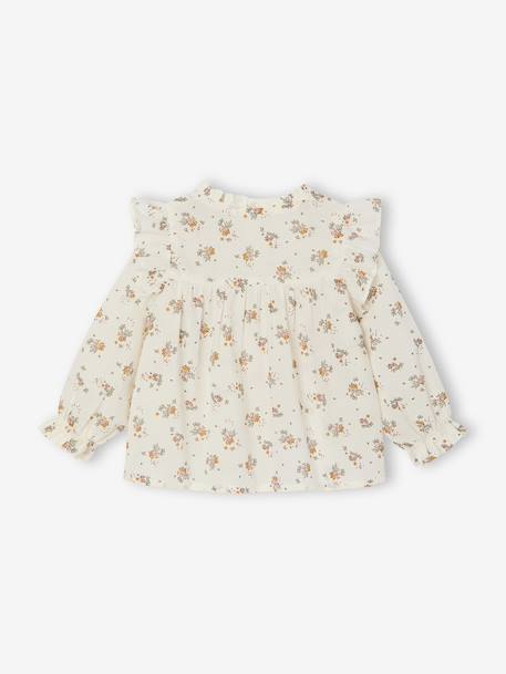 Babyblouse met ruches vanille - vertbaudet enfant 