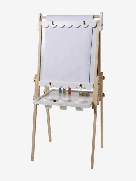 Tableau pliable et réglable en hauteur 3 en 1 en bois FSC® blanc+multicolore+Rose - vertbaudet enfant 