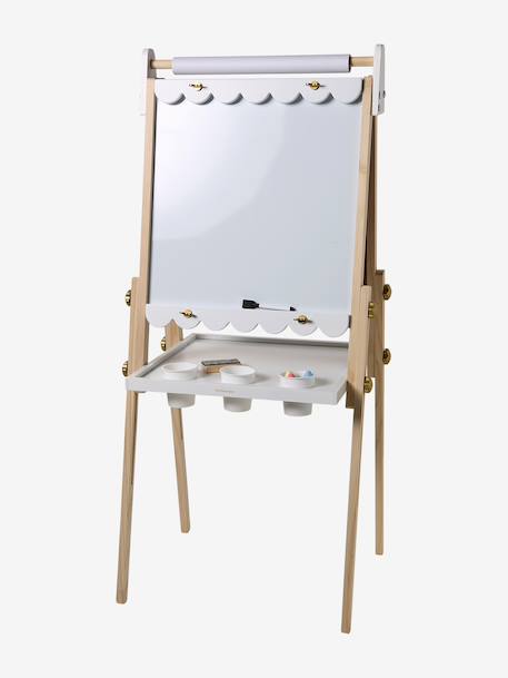 Tableau pliable et réglable en hauteur 3 en 1 en bois FSC® blanc+multicolore+Rose - vertbaudet enfant 