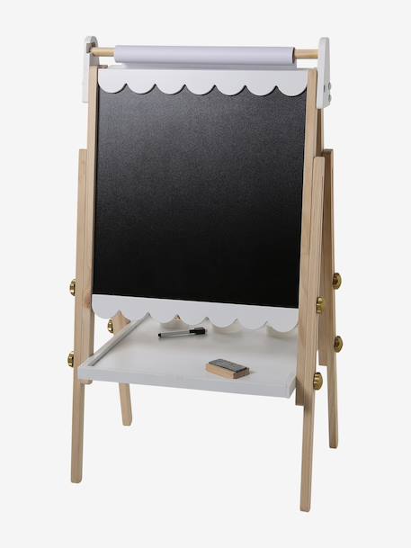 Tableau pliable et réglable en hauteur 3 en 1 en bois FSC® blanc+multicolore+Rose - vertbaudet enfant 