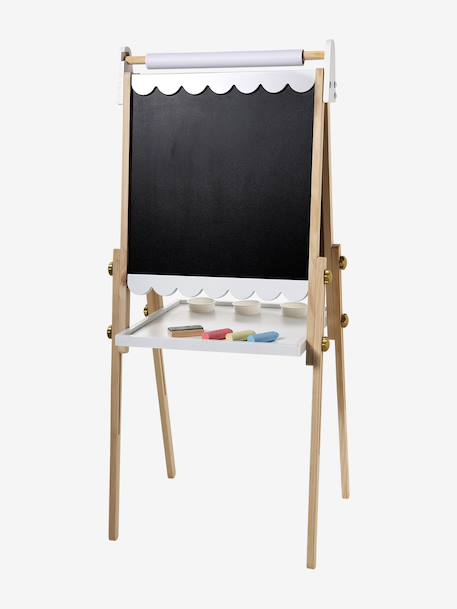 Tableau pliable et réglable en hauteur 3 en 1 en bois FSC® blanc+multicolore+Rose - vertbaudet enfant 
