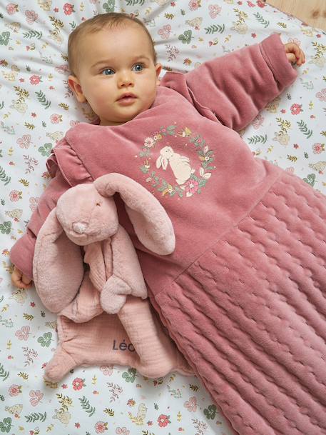 Trappelzak met lange, afneembare mouwen LAPIN ENCHANTÉ oudroze - vertbaudet enfant 
