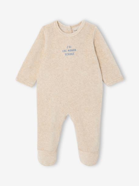 Coffret 2 pyjamas bébé garçon en velours bleu glacier - vertbaudet enfant 