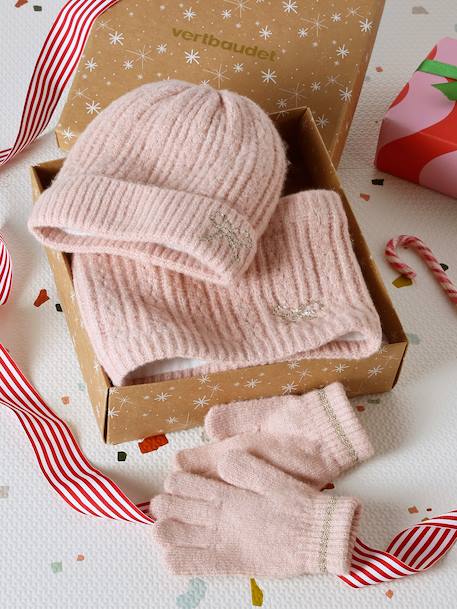Fille-Accessoires-Coffret Noël fille bonnet + snood + moufles/gants 
