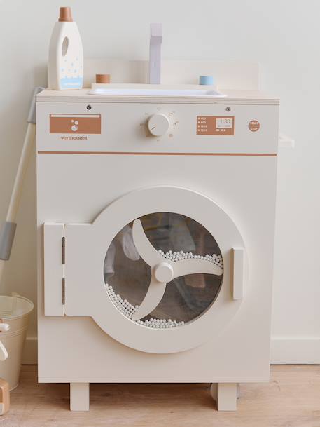 Machine à laver et à repasser avec accessoires en bois FSC® écru - vertbaudet enfant 