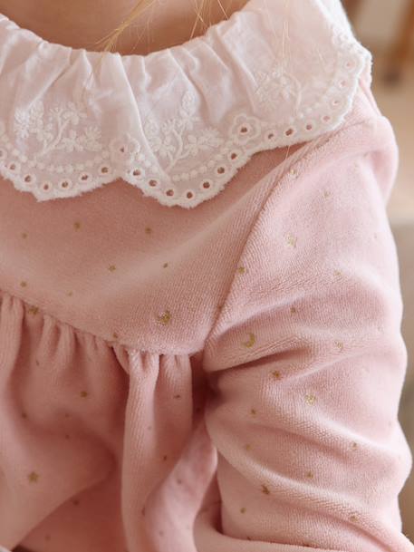 Ensemble Pyjama Fille Cape Sequins rose poudré - vertbaudet enfant 
