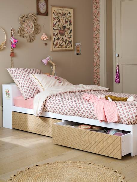 Kinderbed met laden + boekenkast wit - vertbaudet enfant 