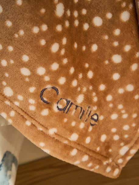 Bedrukte fleece deken. bruin, bedrukt+rood, bedrukt+wit, bedrukt - vertbaudet enfant 