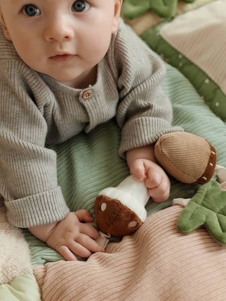 Tapis d'éveil moelleux et ludique beige+écru+noir+orange+rouge - vertbaudet enfant 