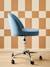 Chaise de bureau à roulettes enfant en velours bleu+rose poudré - vertbaudet enfant 