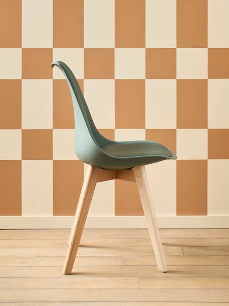 Chaise enfant primaire Scandinave blanc+rose+vert - vertbaudet enfant 