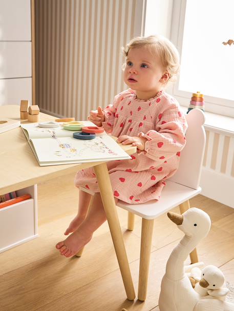 Set tafel en 2 stoelen kind beer wit - vertbaudet enfant 