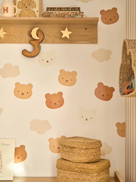 Set van 20 stickers beertjes en wolken beige - vertbaudet enfant 