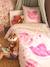 Bedovertrek + omkeerbare kussensloop voor kinderen BIRDY, met gerecycled katoen roze (poederkleur) - vertbaudet enfant 