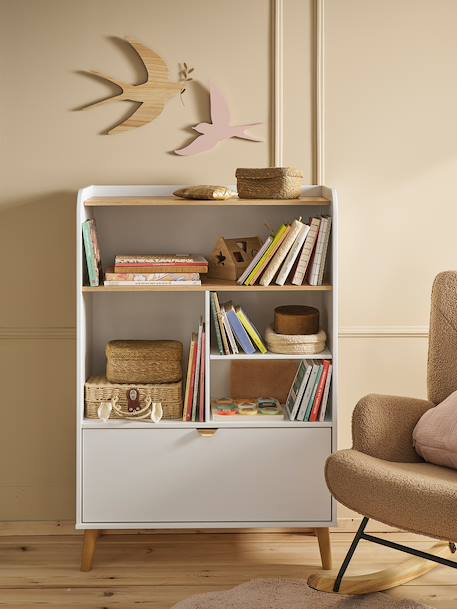 Luiertafel die kan worden omgevormd tot een bibliotheek MERVEILLE wit - vertbaudet enfant 