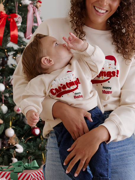 Sweat bébé Noël capsule famille vanille - vertbaudet enfant 