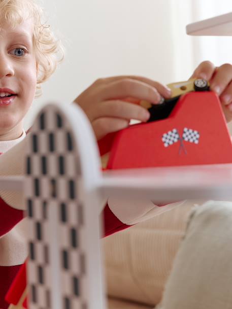 Garage met 3 niveaus en looping van FSC®-hout rood - vertbaudet enfant 