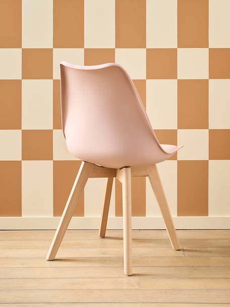 Chaise enfant primaire Scandinave blanc+rose+vert - vertbaudet enfant 