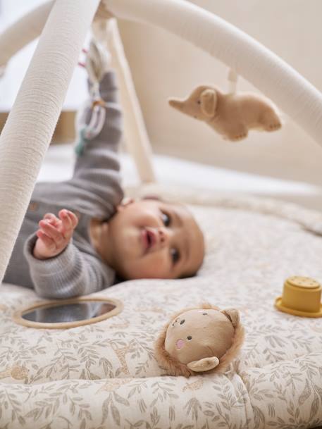 Tapis d'éveil avec arches et rebord beige+blanc+orange+rouge - vertbaudet enfant 