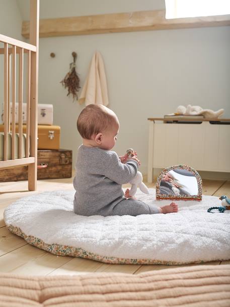 Omkeerbaar speelkleed RETRO FLOWER geel - vertbaudet enfant 