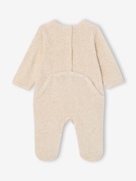 Set van 2 pyjama's voor babyjongens in fluweel / velours ijsblauw - vertbaudet enfant 