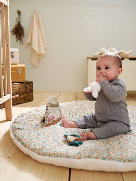 Omkeerbaar speelkleed RETRO FLOWER geel - vertbaudet enfant 